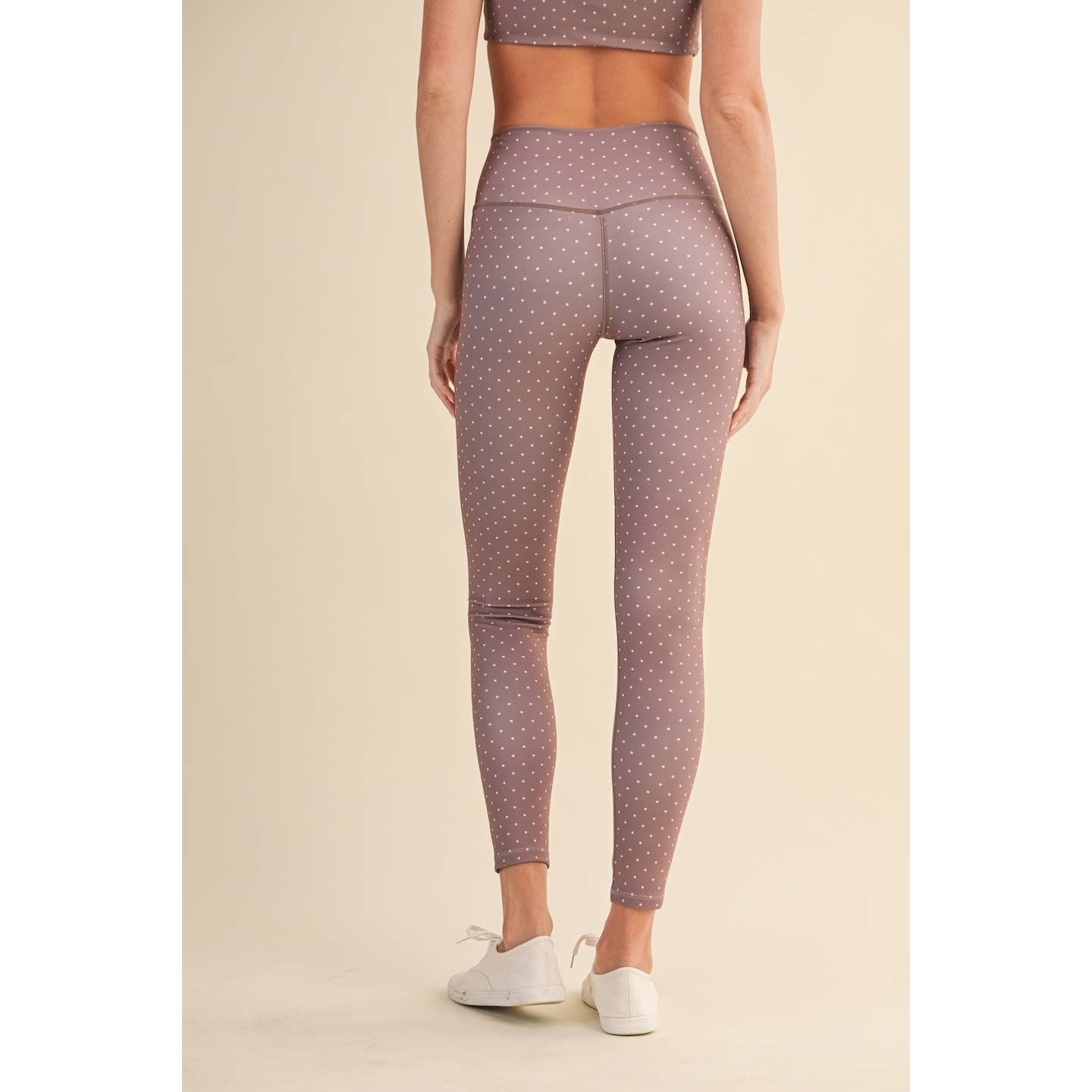 Polka Dot Print High Waist Crossover Legging