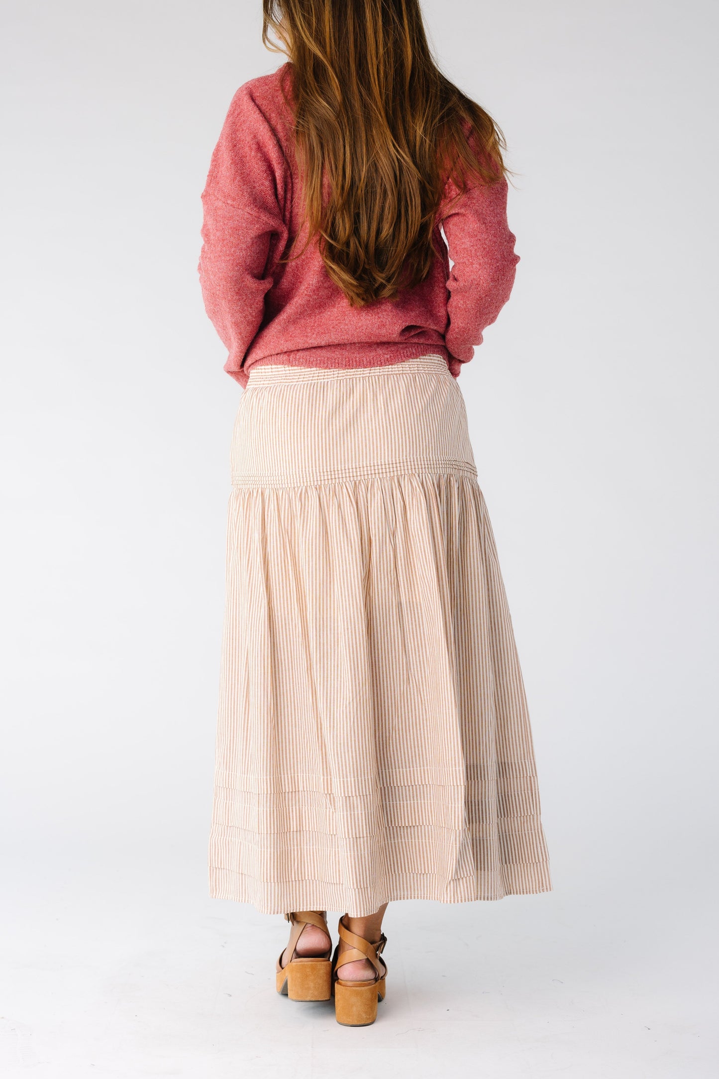 Stripes Pleated Skirt