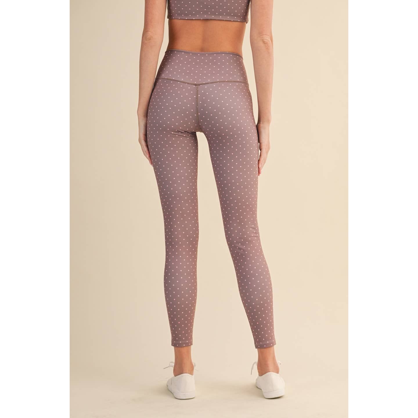 Polka Dot Print High Waist Crossover Legging