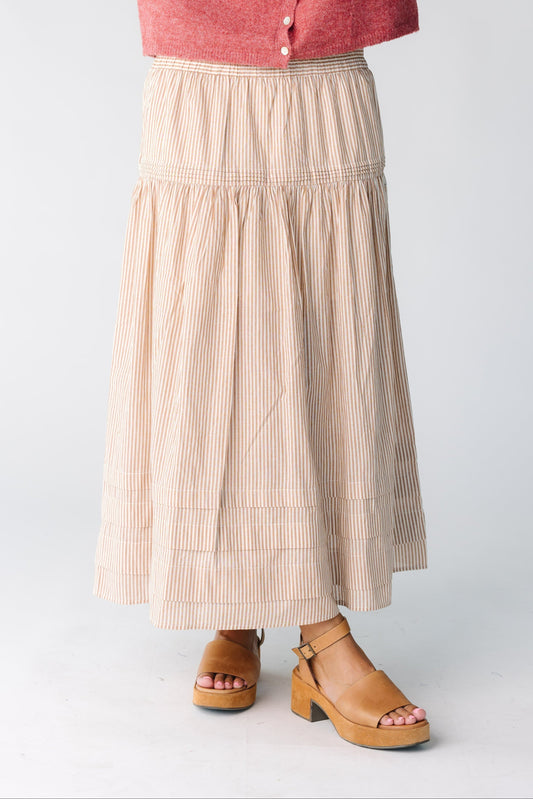 Stripes Pleated Skirt