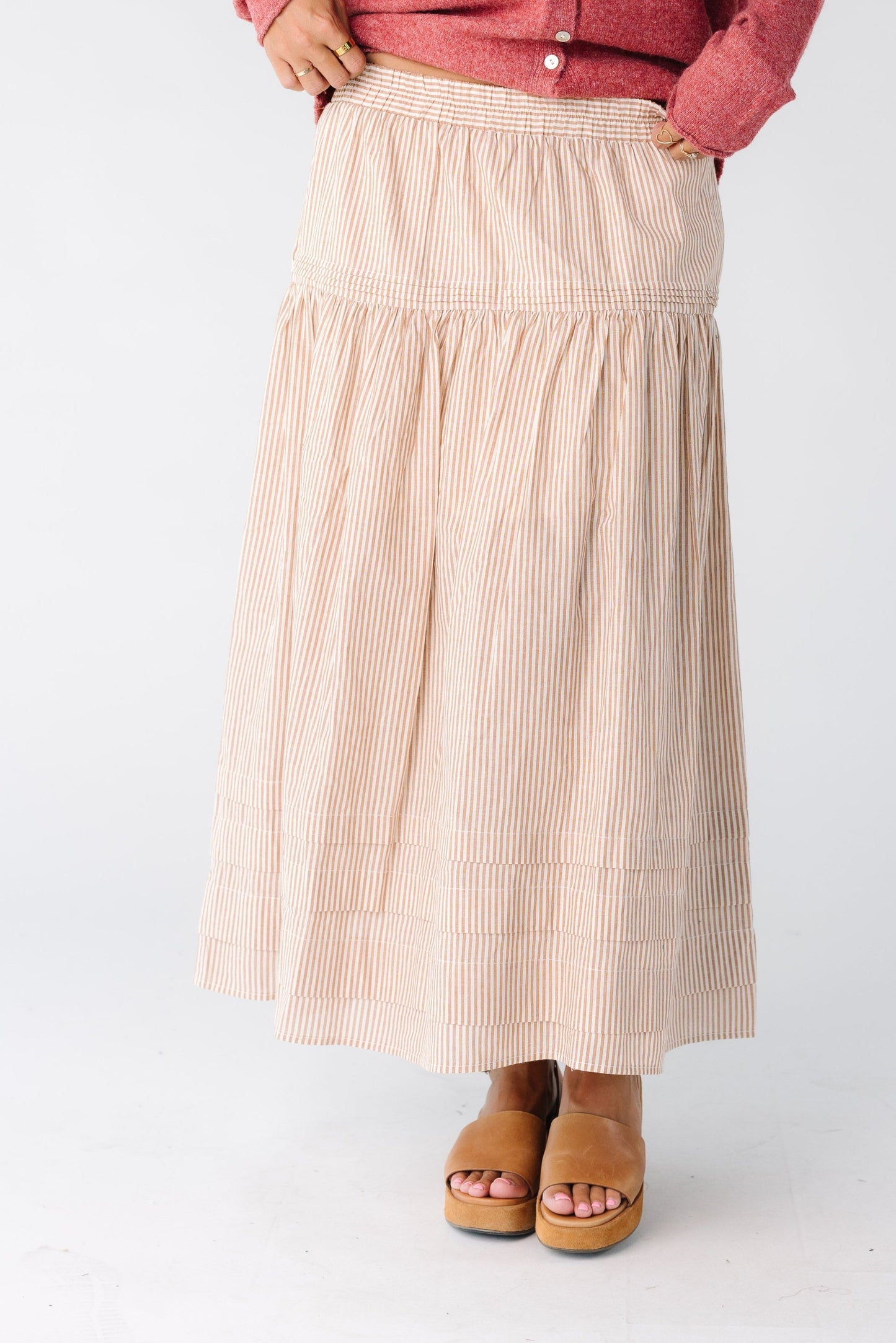 Stripes Pleated Skirt