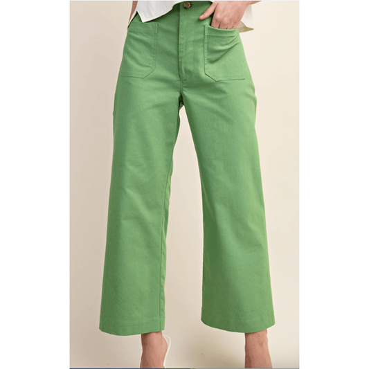 Apple Green Cropped Pants