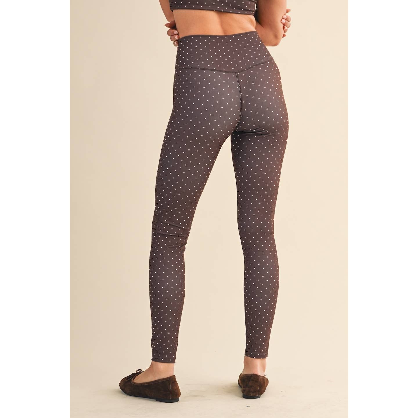 Polka Dot Print High Waist Crossover Legging