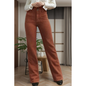 High Waist Square Pockets Corduroy Pants