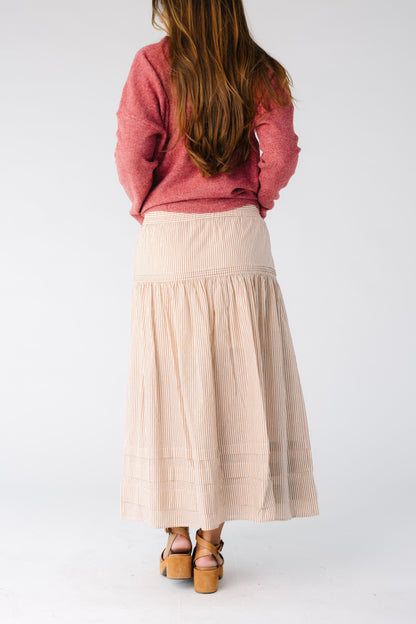 Stripes Pleated Skirt