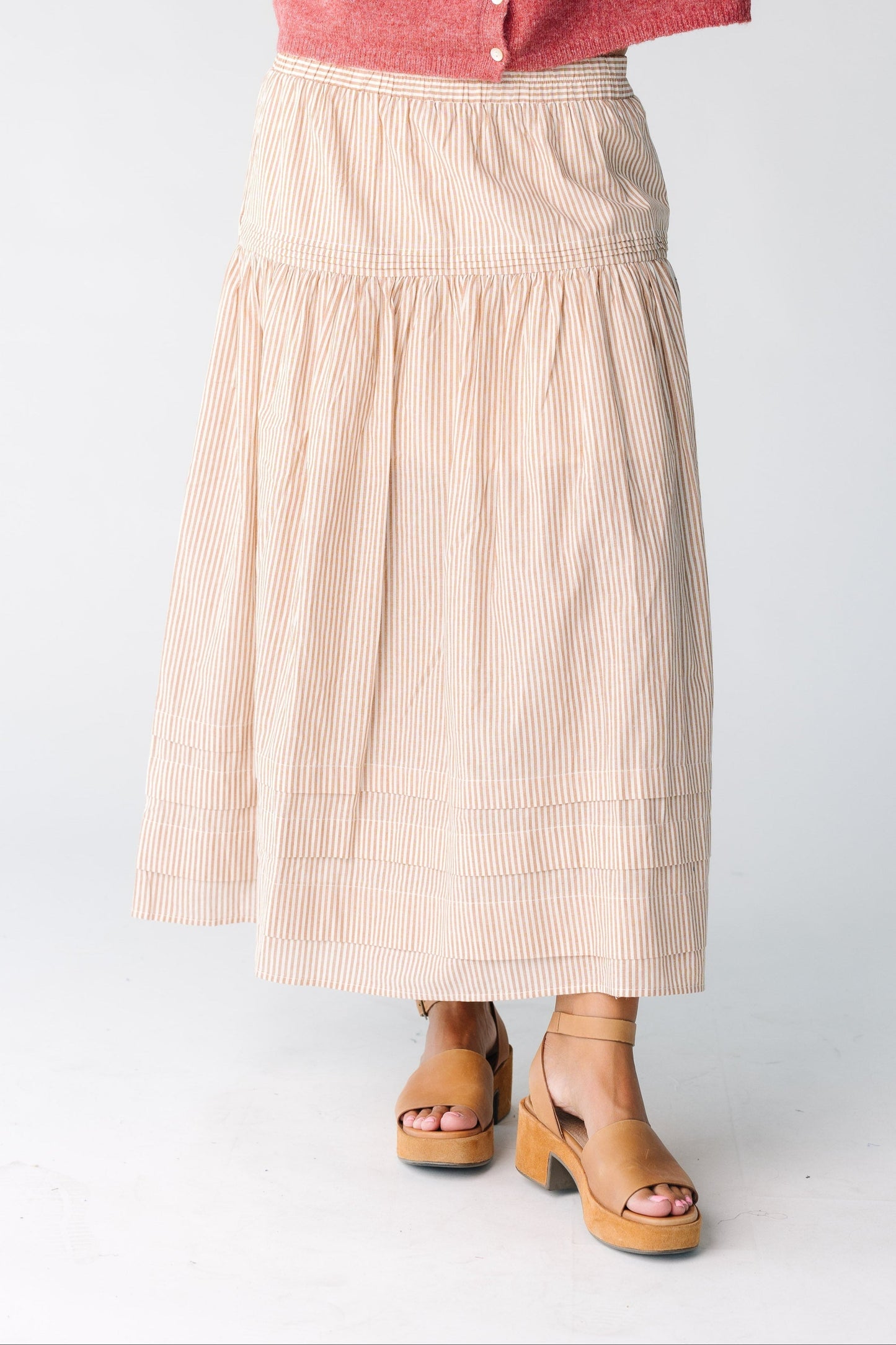Stripes Pleated Skirt