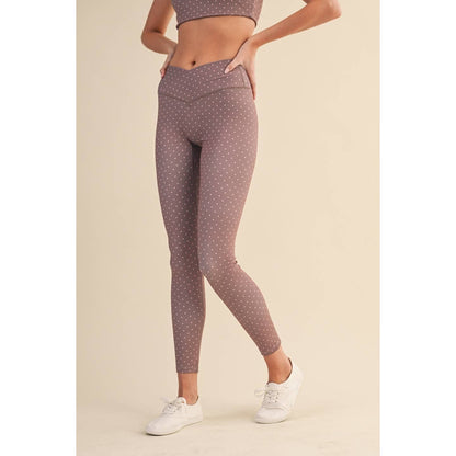 Polka Dot Print High Waist Crossover Legging