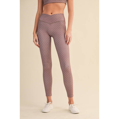 Polka Dot Print High Waist Crossover Legging